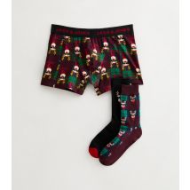 Men's Brown Christmas Socks and Boxers Gift Set Jack & Jones New Look