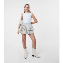 Women's Stone Pleated Asymmetric Mini Skirt Pink Vanilla New Look
