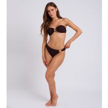 Women's Brown Textured O-Ring Bikini Bottoms Urban Bliss New Look