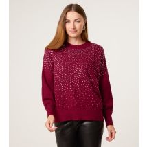 Women's Light Burgundy Diamanté Embellished Jumper Blue Vanilla New Look