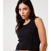 Women's Black Diamante Embellished Vest Pink Vanilla New Look