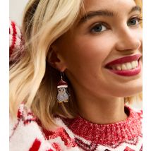 Gold Christmas Penguin Drop Hook Earrings New Look
