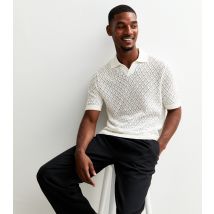 Men's Stone Diamond Open Knit Polo Shirt Only and Sons New Look