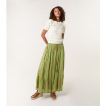 Women's Bright Green Foil Print Peplum Hem Skirt Blue Vanilla New Look