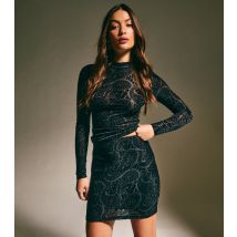 Women's Black Paisley Devore Mini Skirt New Look