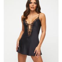 Women's Black Cherryann Lace Trimmed Chemise Ann Summers New Look
