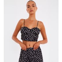 Women's Black Polka Dot Crop Top Quiz New Look