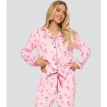 Women's Loungeable Pink Martini Glass Print Pyjama Set Loungeable New Look