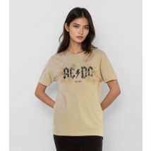 Women's Brown ACDC Flower Print T-Shirt Brands In New Look