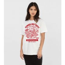 Women's White Stranger Things Pizza Print T-shirt Brands In New Look