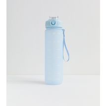 Light Blue Pop Lid Straw 1L Time Marked Water Bottle New Look