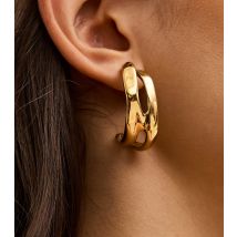 Gold Tone Waterproof Row Hoop Drop Earrings New Look