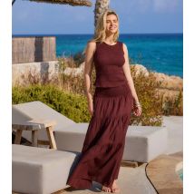 Women's Shirred Waist Maxi Skirt South Beach New Look