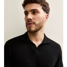 Men's Black Regular Ribbed Polo Shirt Jack & Jones New Look