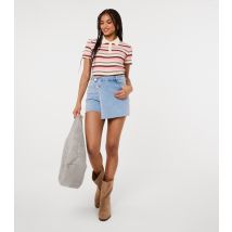 Women's Blue Denim Skort Pink Vanilla New Look