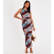 Women's Brown Marble Print Sleeveless Midaxi Dress Quiz New Look