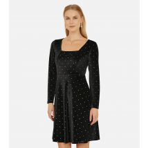 Women's Black Polka Dot A-line Mini Dress Yumi New Look
