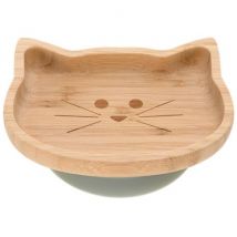 Laessig - Snackteller aus Bambusholz mit Saugnapf - Little Chums Cat