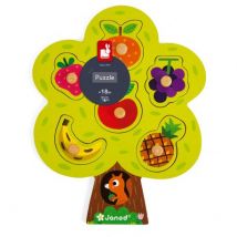 Janod - Knopfpuzzle Früchtebaum 6 Teile