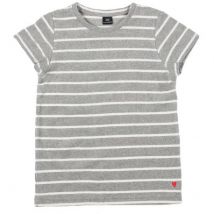 mundo melocoton - T-Shirt Terry Stripes Grey Melee - Baby