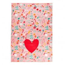 Rice - Baumwolle Geschirrtuch - Rosa - All Over Christmas Print