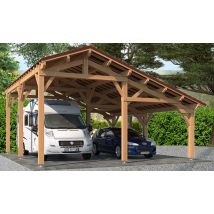 Carport camping-car Oxalis toit 2 pentes 7.30x8.76m Douglas - Surface intérieure m² - Bois Douglas - Double pente - - - - Touschalets - Bois