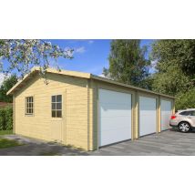 Garage MONTAUBAN Portes sectionnelles 44mm - 48.9m² intérieur - Surface intérieure m² - Bois brut - Double pente - - - - Touschalets - Bois brut -