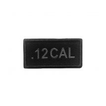 Patch Calibre .12 Brodé Gris Sur Tissu Noir - A10 Equipment - Vet Sécurité