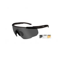 Lunettes De Protection Balistiques Saber Adv. Noir écrans Fumé/incolore/orange - Wiley X - Vet Sécurité