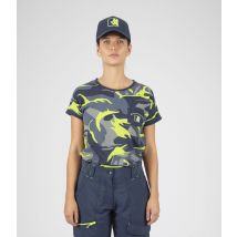 T-shirt à Manches Courtes De Travail Femme Cherry - Marine/jaune Fluo - Nine Worths By North Ways - Taille Xl - Vet Sécurité