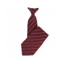 Cravate À Clip Amarante Rayures - Rouge - Patrol