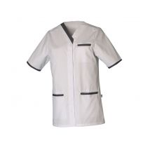Tunique Femme Manches Courtes Suzie Blanc Et Denim - Snv - Taille M - Vet Sécurité