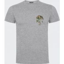 Tee-shirt Gris Chiné Avec Logo Punisher Woodland Côté Coeur - Army Design - Taille Xl - Vet Sécurité