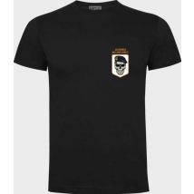 Tee-shirt Noir Avec Écusson Le Diable Rit Avec Nous Tdm Côté Coeur - Army Design By Summit Outdoor