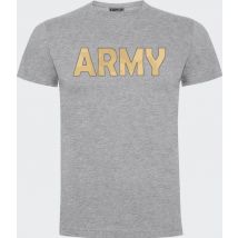 Tee-shirt Gris Chiné Avec Logo Army Camo Sable - Army Design By Summit Outdoor