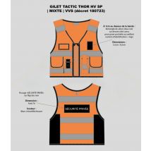 Gilet Tactic Orange Hv Sécurité Privée - Vvs - Vet Sécurité