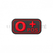 Prostokątna naszywka pvc 3d grupa krwi o+ z rzepem - blackmedic