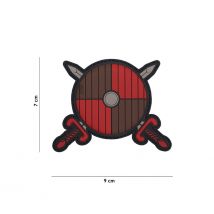 Patch 3d En Pvc Bouclier Viking Rouge Noir - 101 Inc - Vet Sécurité