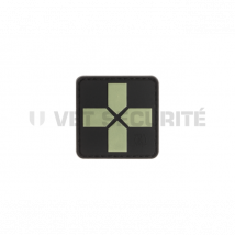 Red cross rubber patch 40mm - glow in the dark - jtg