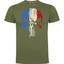 Tee-shirt Vert Punisher Tricolore - Army Design - Taille S - Vet Sécurité