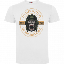 Tee-shirt Blanc Tank Battalion - Army Design - Taille M - Vet Sécurité