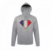 Sweat-shirt Gris Chiné Superfrench - Army Design - Taille L - Vet Sécurité