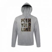 Sweat-shirt Gris Chiné Push Your Limit Modern - Army Design - Taille S - Vet Sécurité