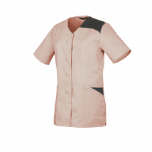 Tunique Femme Manches Courtes Flavie Rose Et Anthracite - Robur - Taille S - Vet Sécurité