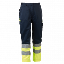 Pantalon De Travail Haute Visibilité Olympus Bleu Marine Et Jaune - Herock - Taille 48 - Vet Sécurité