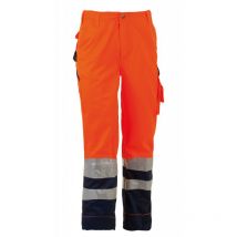 Pantalon De Travail Haute Visibilité Olympus Orange Et Bleu Marine - Herock - Taille 44 - Vet Sécurité