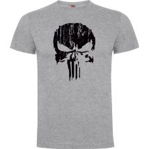 Tee-shirt Punisher Noir Gris Chiné - Army Design - Taille S - Vet Sécurité