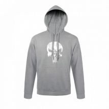 Sweat-shirt Punisher Blanc Gris Chiné - Army Design By Summit Outdoor