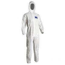 Coverpro 5m20 Combi Microporeux 55g/m² Avec Capuche, Type 5&6 Blanc - Coverguard - Taille Xl - Vet Sécurité