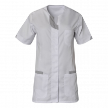 Tunique Femme Manches Courtes Lila Blanc Et Gris - Snv - Taille L - Vet Sécurité